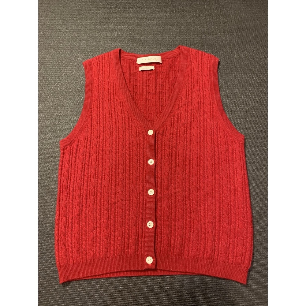 Alexa Stirling 100%‎ Cashmere Red Sweater Vest Women's Size Medium